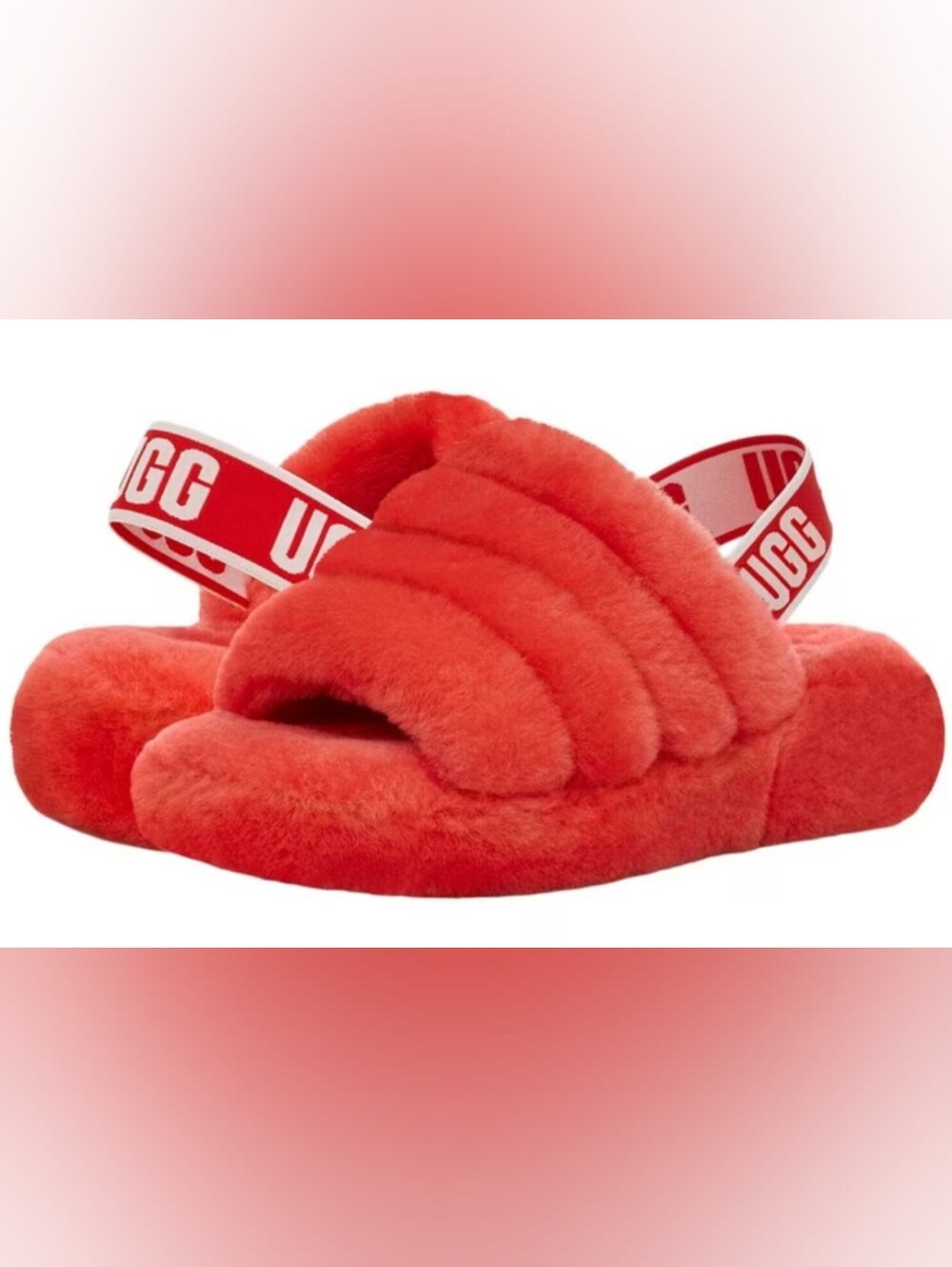 UGG Wmns Fluff Yeah Slides 'Red Currant' Size 9 New/Box